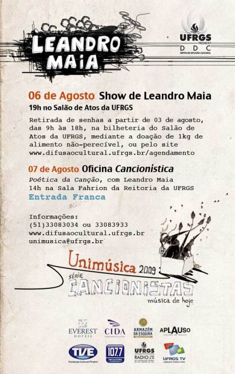 Cartaz do show do Leandro Maia